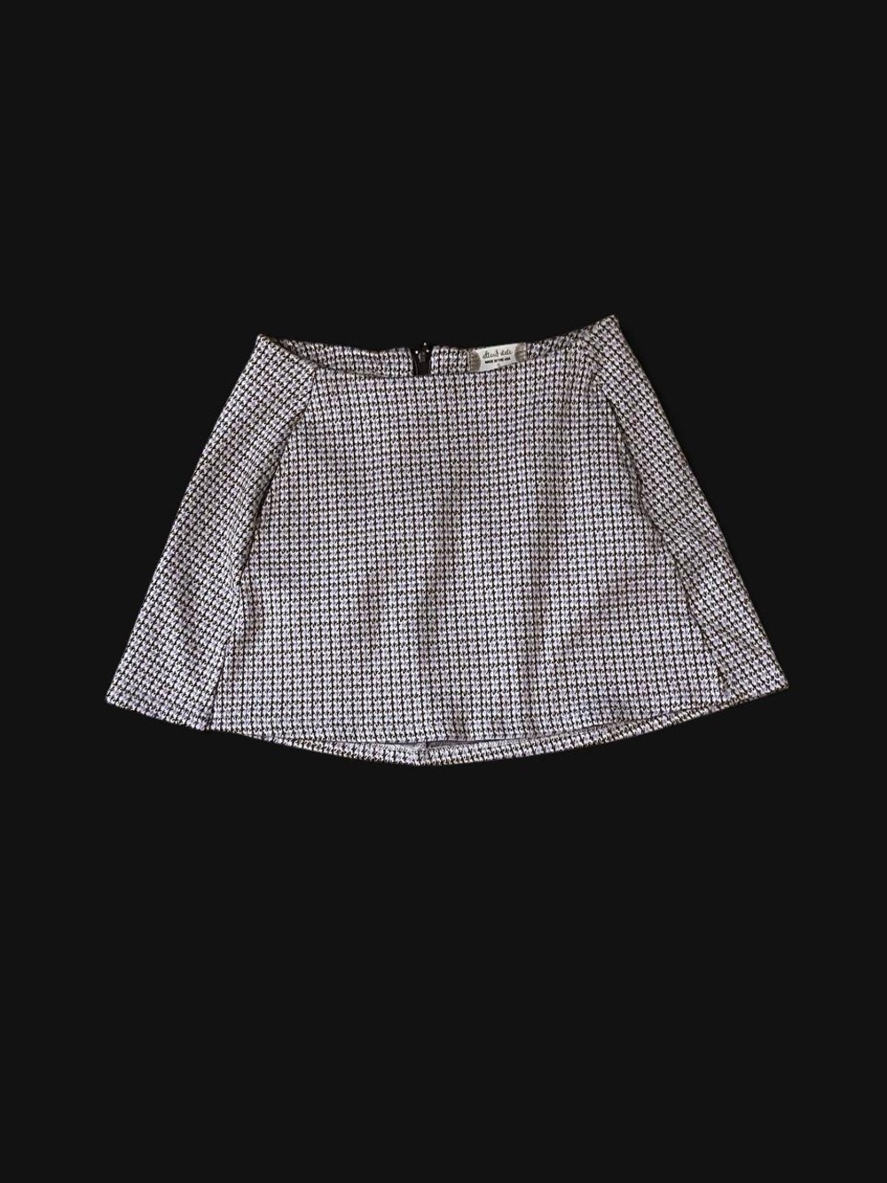 Altar'd State Black and White Mini Skirt - Subtle Houndstooth